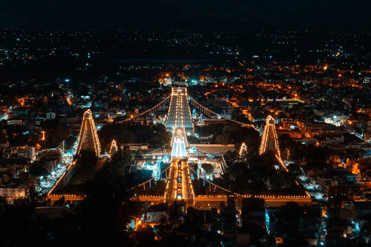 Arunachala Hill Tiruvannamalai at Sunrise - Sacred Shiva Fire Hill Girivalam Circuit