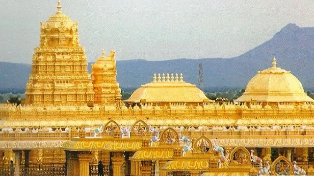 Sripuram Golden Temple Illuminated at Night - Mahalakshmi Temple Vellore Glowing
