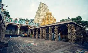Srisailam Modern Temple Panoramic View - Mallikarjuna Shrine and Krishna River Reservoir