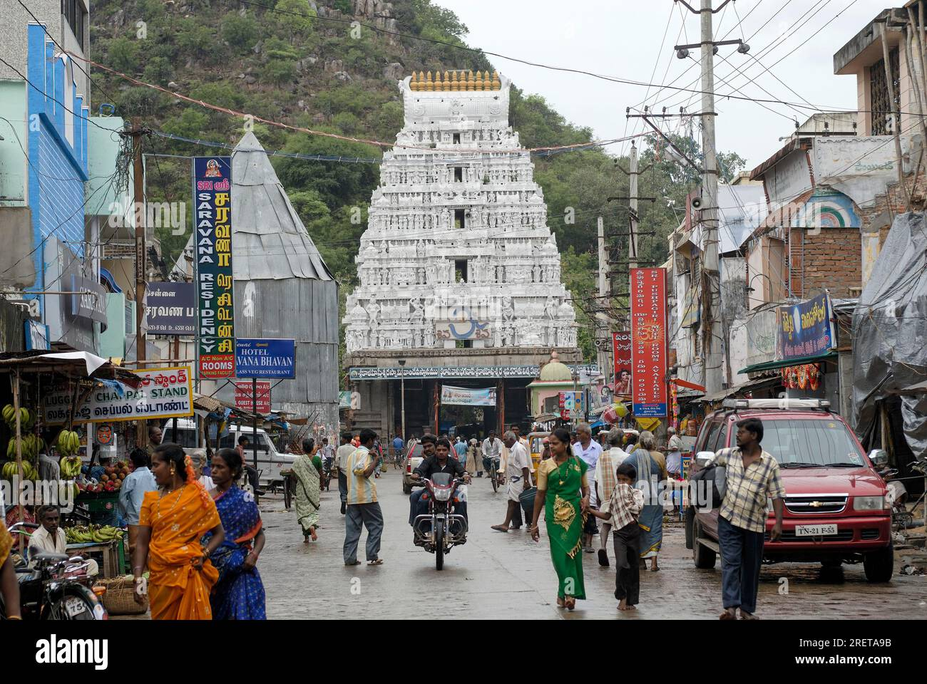 Srikalahasti Temple Between Two Hills Swarnamukhi River - Chola Vijayanagara Stone Temple Architecture
